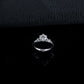 S925 Silver 6-Claw Lab Diamond Ring, Diamond Pave Proposal - Photo 3