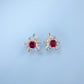 925 Sterling Silver Lab Ruby Earrings, Premium Designer - Photo 4