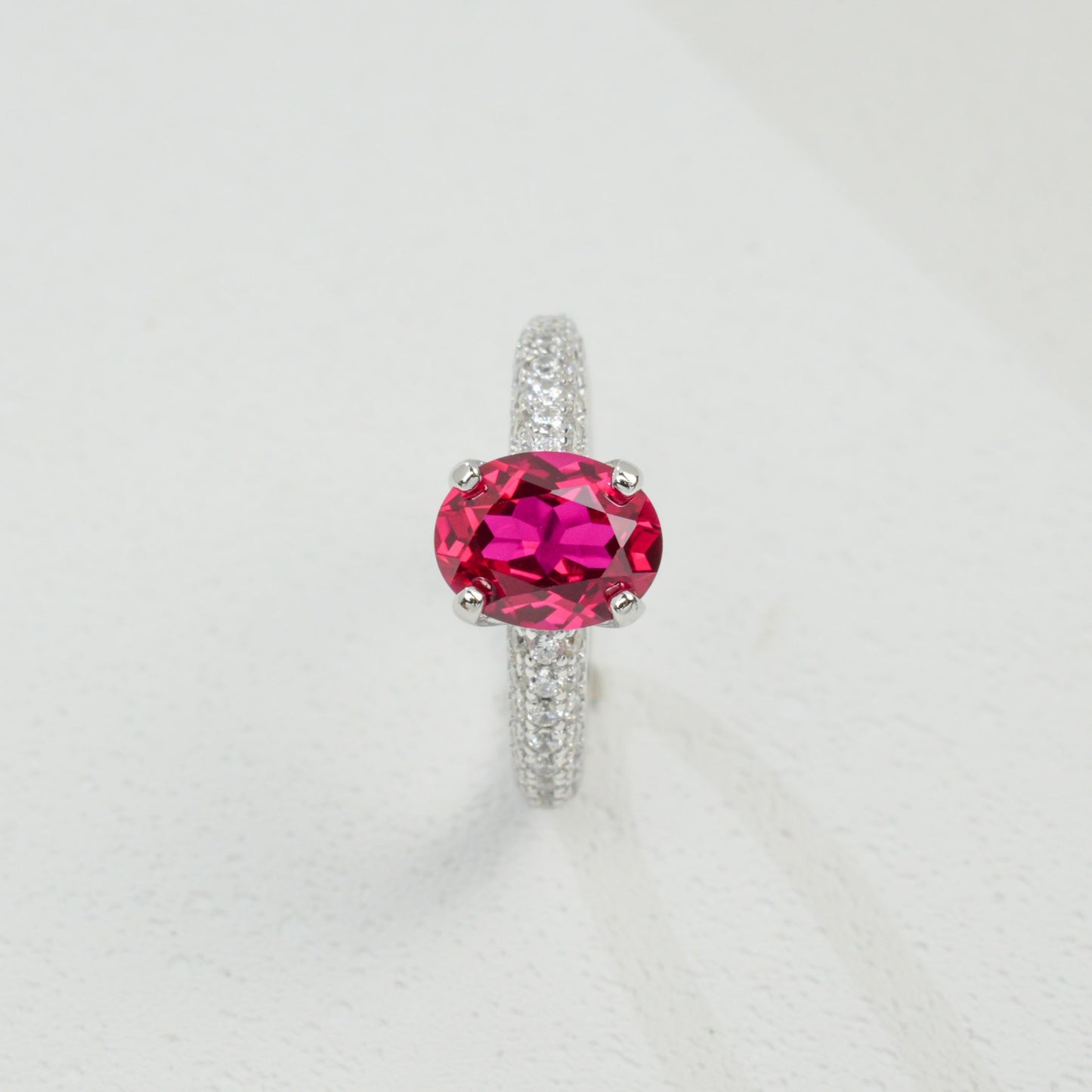 925 Sterling Silver Lab Ruby Ring for Women, Vintage Classic - Photo 2