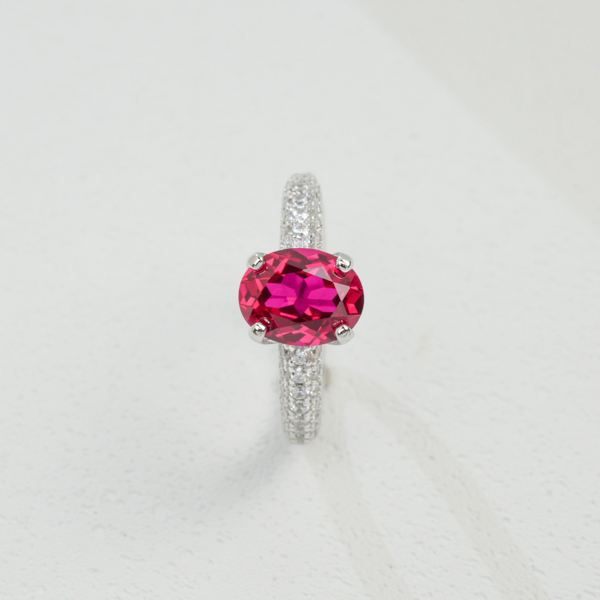 925 Sterling Silver Lab Ruby Ring for Women, Vintage Classic - Photo 2