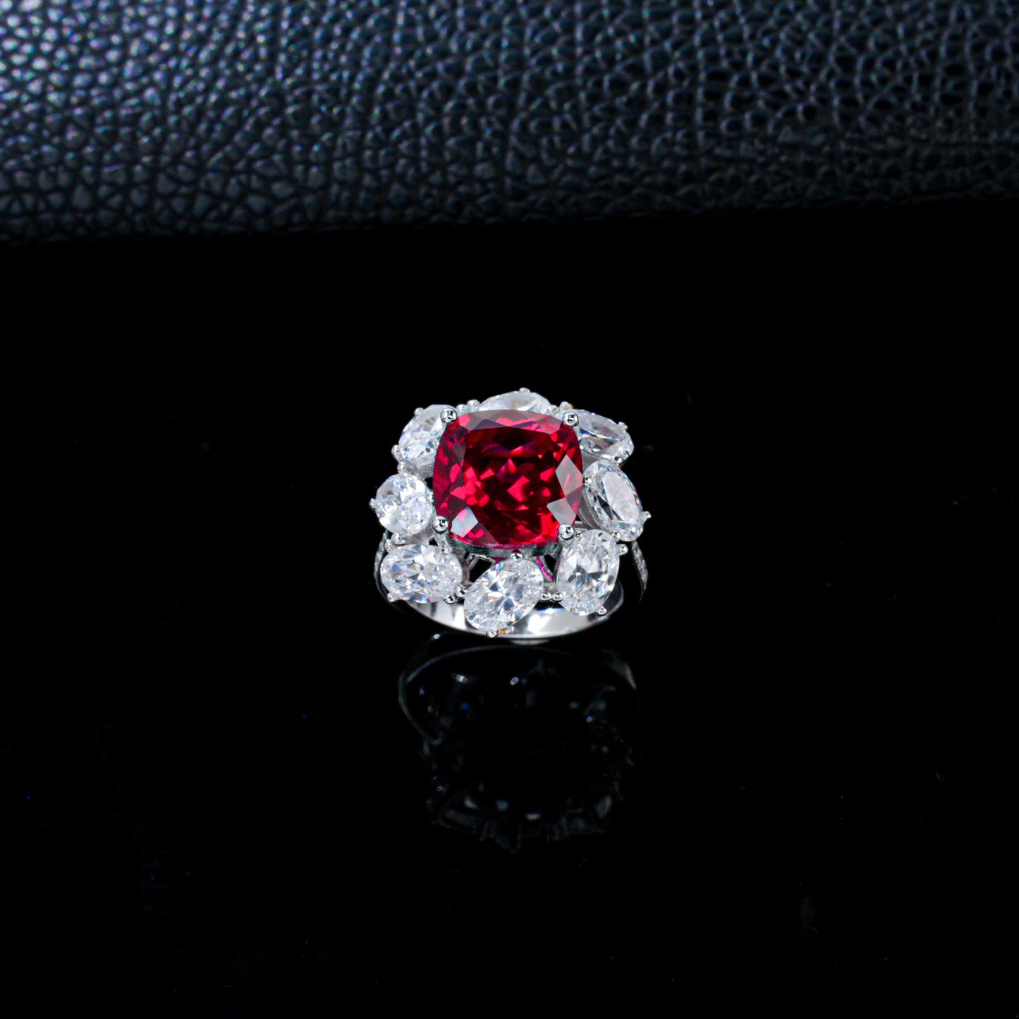 S925 Silver Lab Ruby Ring, Style Evening Engagement - Photo 3