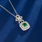 S925 Silver Full Diamond Bow Pendant, Square Halo Lab - Photo 4