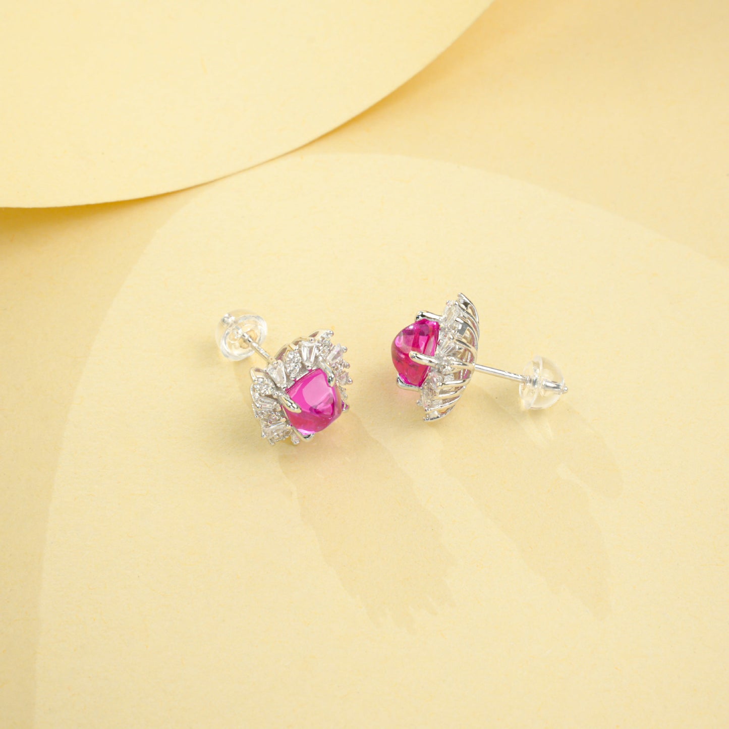 S925 Sterling Silver Lab Padparadscha Sunflower Earrings, Elegant for Women - Photo 2