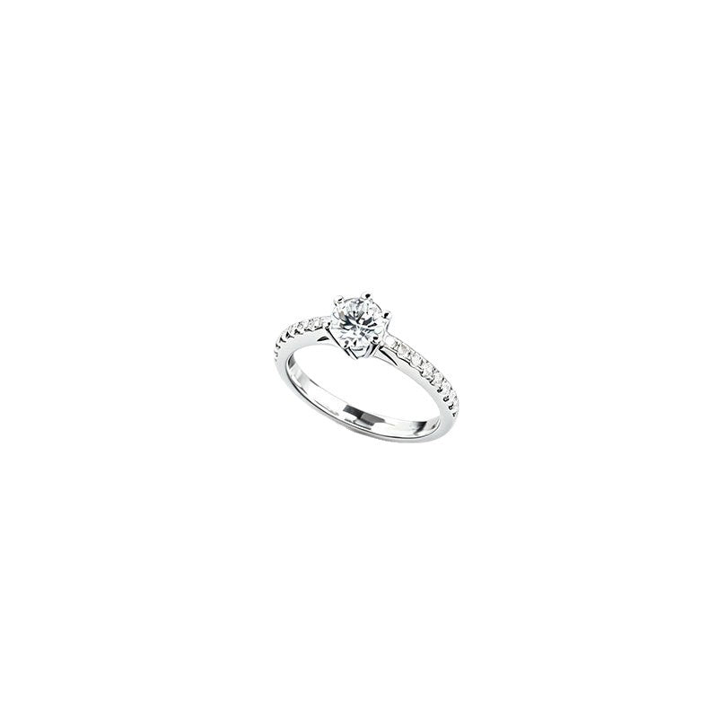 S925 Silver 6-Claw Lab Diamond Ring, Proposal Engagement Wedding - Photo 5