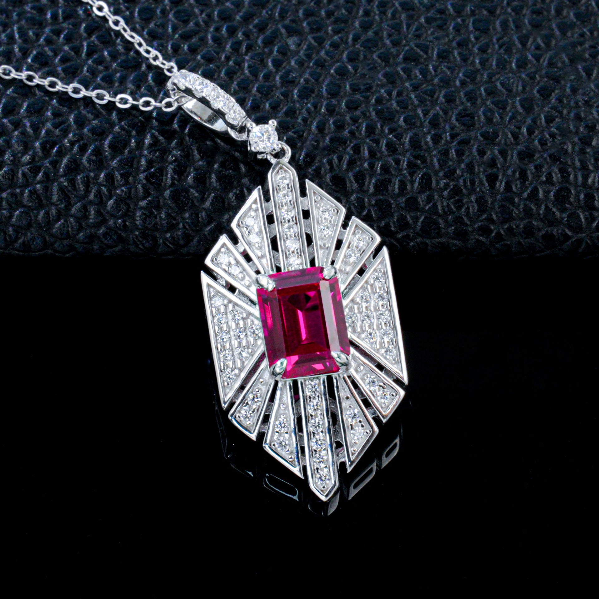 S925 Silver Geometric Hollow coloured Gemstone Pendant, Vintage Stone Jewellery - Photo 2