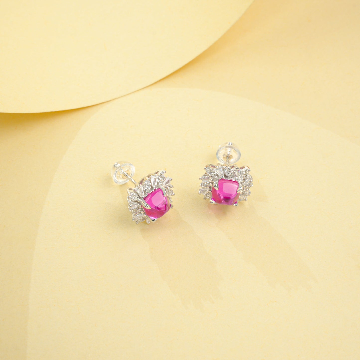S925 Sterling Silver Lab Padparadscha Sunflower Earrings, Elegant for Women - Photo 4