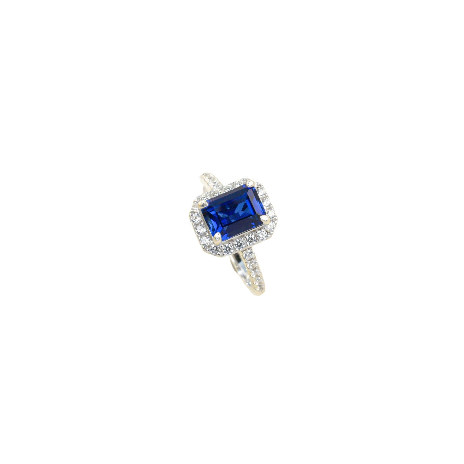 S925 Sterling Silver Lab Sapphire Ring, Vintage Elegant Versatile for Women - Photo 5