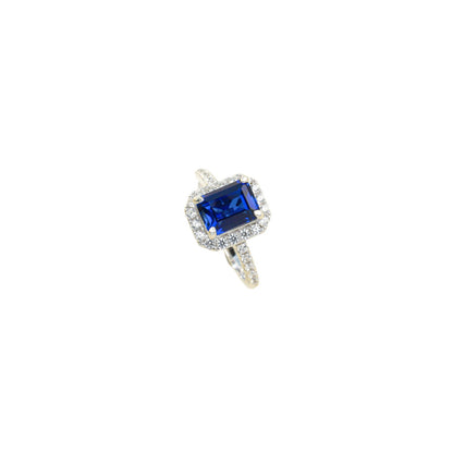 S925 Sterling Silver Lab Sapphire Ring, Vintage Elegant Versatile for Women - Photo 5