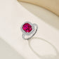 S925 Sterling Silver Lab Pigeon Blood Ruby Square Micro-Pave Ring, Premium for Women - Photo 4
