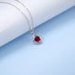 S925 Sterling Silver Lab Ruby Four-Leaf Clover Pendant Choker Necklace, Girlfriend Gift - Photo 4