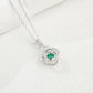 S925 Sterling Silver Lab Emerald Planet Necklace, Minimalist Gift for Women - Photo 1