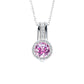 S925 Silver Lab Pink Sapphire Pendant Round Full Diamond Halo, Date Gift - Photo 5