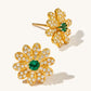 Lab Emerald Earrings 925 Silver Setting - Photo 3