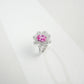 S925 Sterling Silver Lab Gemstone Snowflake Pave Open Ring, Premium Versatile - Photo 5