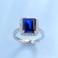 925 Sterling Silver Lab Sapphire Ring for Women, Vintage Trendy Versatile - Photo 1
