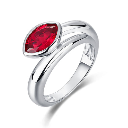 S925 Sterling Silver Lab Pigeon Blood Ruby Ring, Premium for Women - Photo 6
