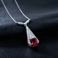 S925 Silver Vintage Square Lab Ruby Necklace, Full Diamond Geometric - Photo 3