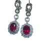 S925 Sterling Silver Lab Ruby Earrings, Sparkling Versatile - Photo 5