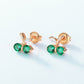 S925 Sterling Silver Lab Emerald Cherry Stud Earrings, Delicate Spring Versatile - Photo 4
