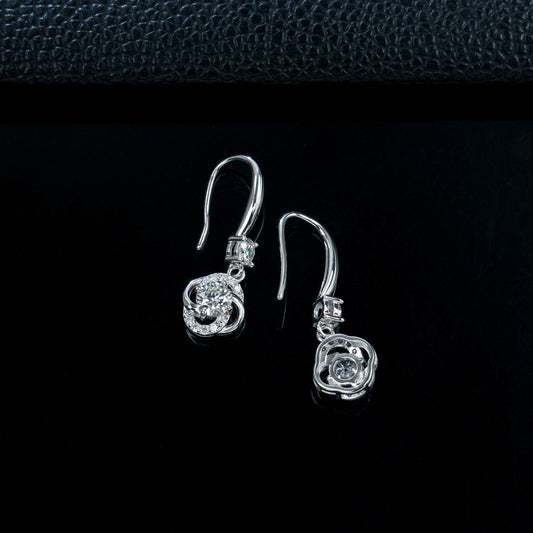 S925 Silver Lab Diamond Earrings, Design Simple Versatile - Photo 3