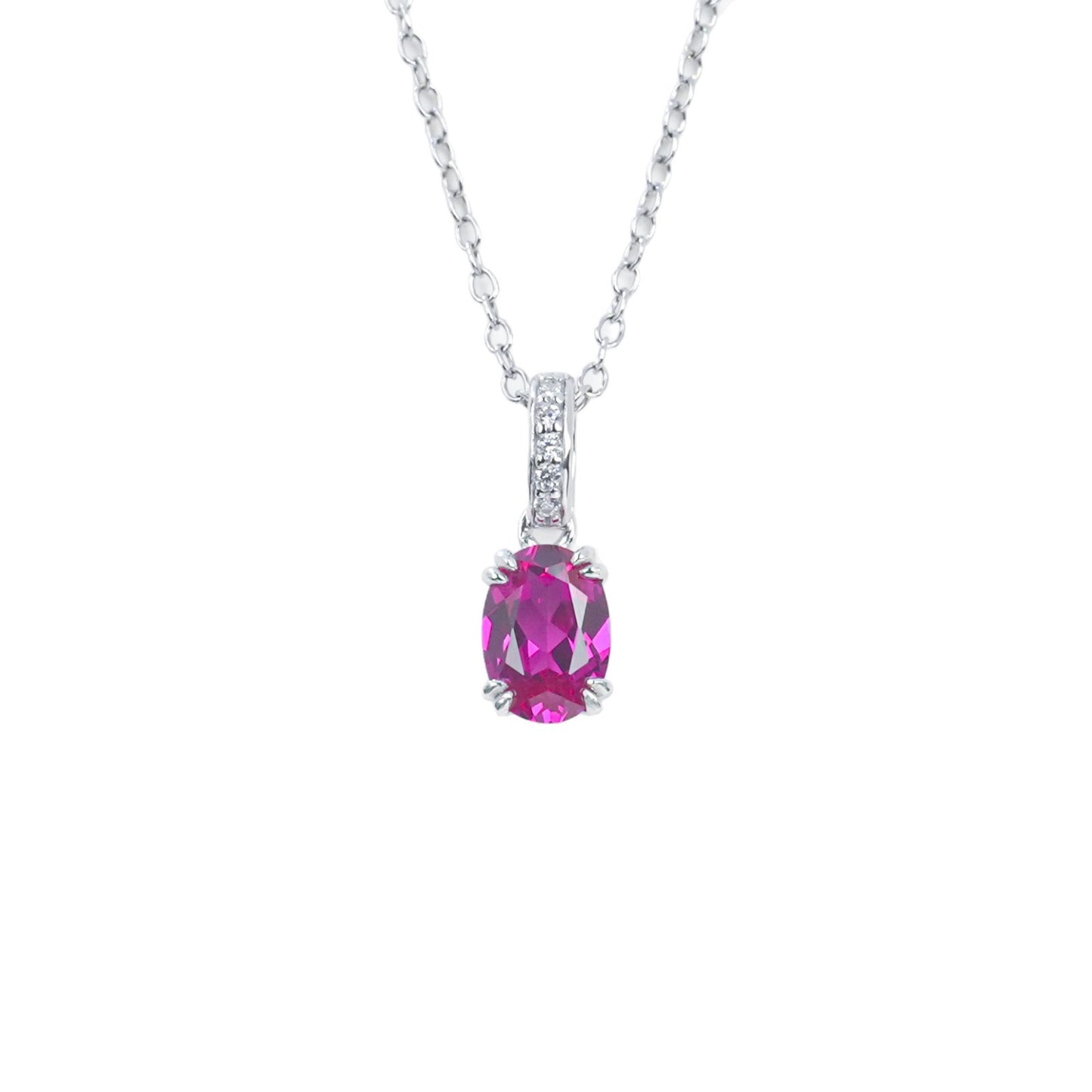 Simple Solitaire Ruby Silver Necklace, Small Versatile Jewellery - Photo 5