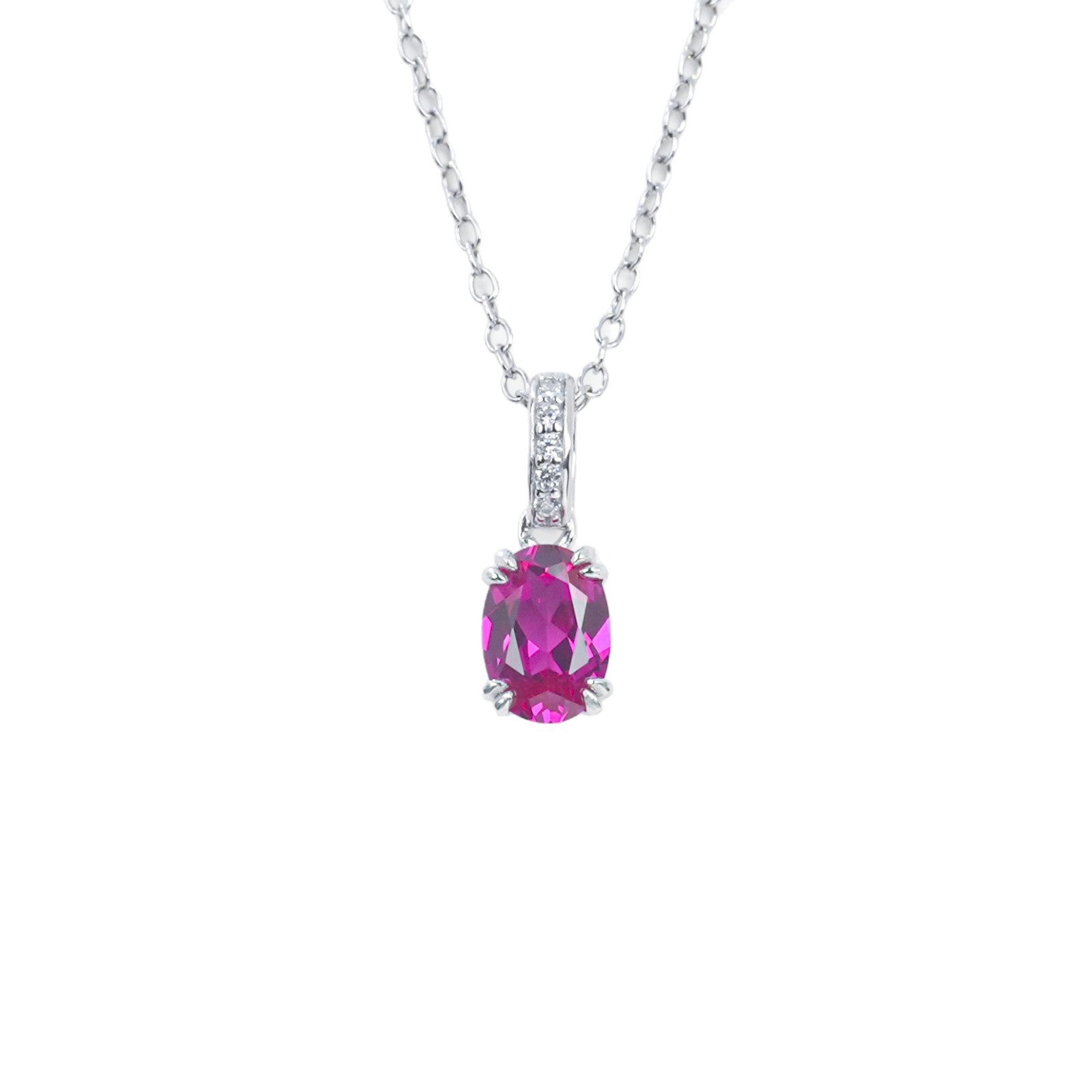Simple Solitaire Ruby Silver Necklace, Small Versatile Jewellery - Photo 5