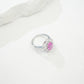 S925 Sterling Silver Pink Diamond Cushion Four-Prong Ring, Versatile for Women - Photo 2