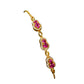 S925 Sterling Silver Lab Pigeon Blood Ruby Gourd Enamel Sparkly Bracelet, Versatile - Photo 2