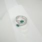 925 Silver Lab Emerald Double Teardrop Snake Wrap Design, Premium Silver Ring - Photo 4