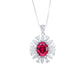 925 Silver Women's Versatile Lab Ruby Necklace, Minimalist Premium Simple - Photo 5