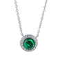 S925 Sterling Silver Lab Emerald Plain Necklace, Simple Anniversary Gift - Photo 5