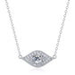 S925 Silver Marquise Halo Full Diamond Necklace, Simple Birthday Gift - Photo 5