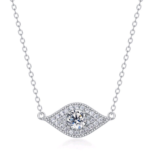 S925 Silver Marquise Halo Full Diamond Necklace, Simple Birthday Gift - Photo 5