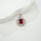 925 Silver Lab Ruby Ring-Necklace 2-in-1 Diamond Jewellery, Luxurious Premium Vintage - Photo 3