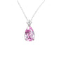 S925 Silver Pear Teardrop Lab Pink Diamond Necklace, Small Diamond Simple - Photo 5