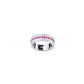 Lab Ruby Eternity Band S925 Silver Wide Full Double-Side Dense-Set, Couple - Photo 5