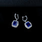 S925 Silver Royal Blue Lab Sapphire Long Drop Earrings, Premium Bold - Photo 3