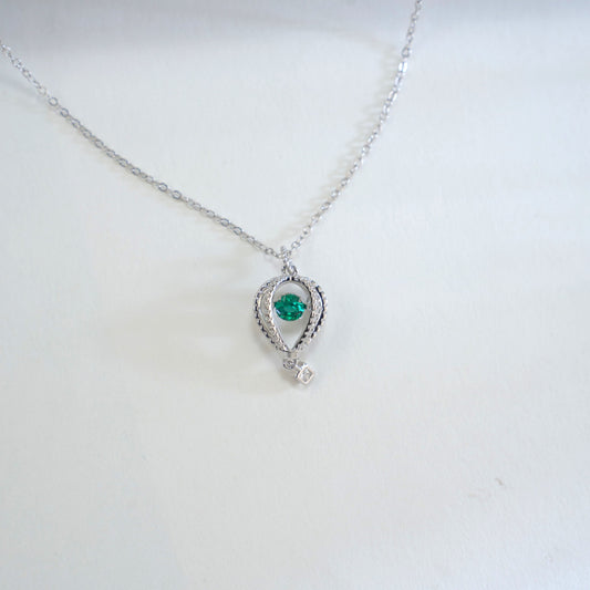S925 Silver Lab Emerald Necklace, Creative Unique Premium - Photo 3