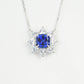 S925 Sterling Silver Lab Sapphire Necklace, Delicate Versatile - Photo 2