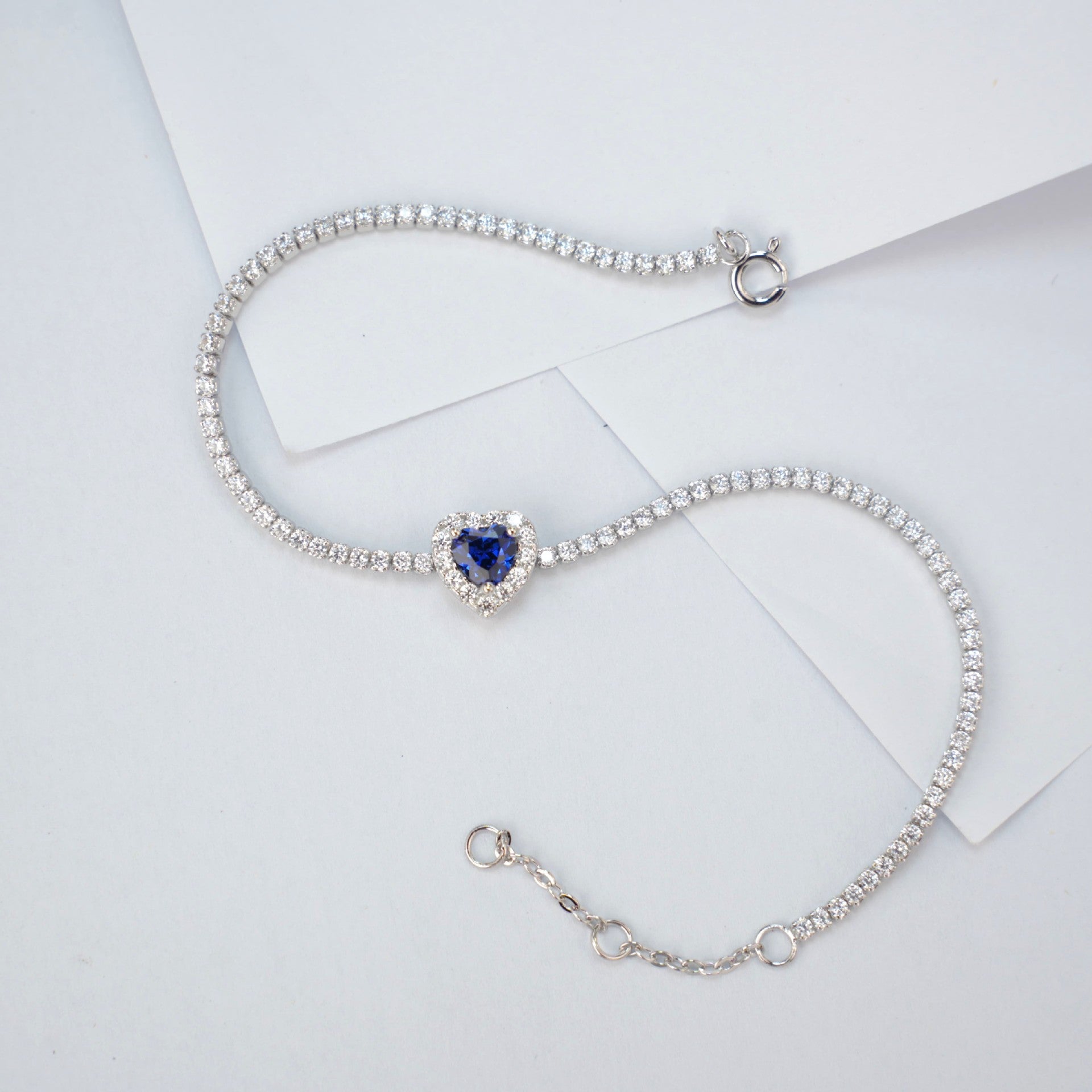 S925 Lab Sapphire Bracelet, Versatile Sterling Silver - Photo 6