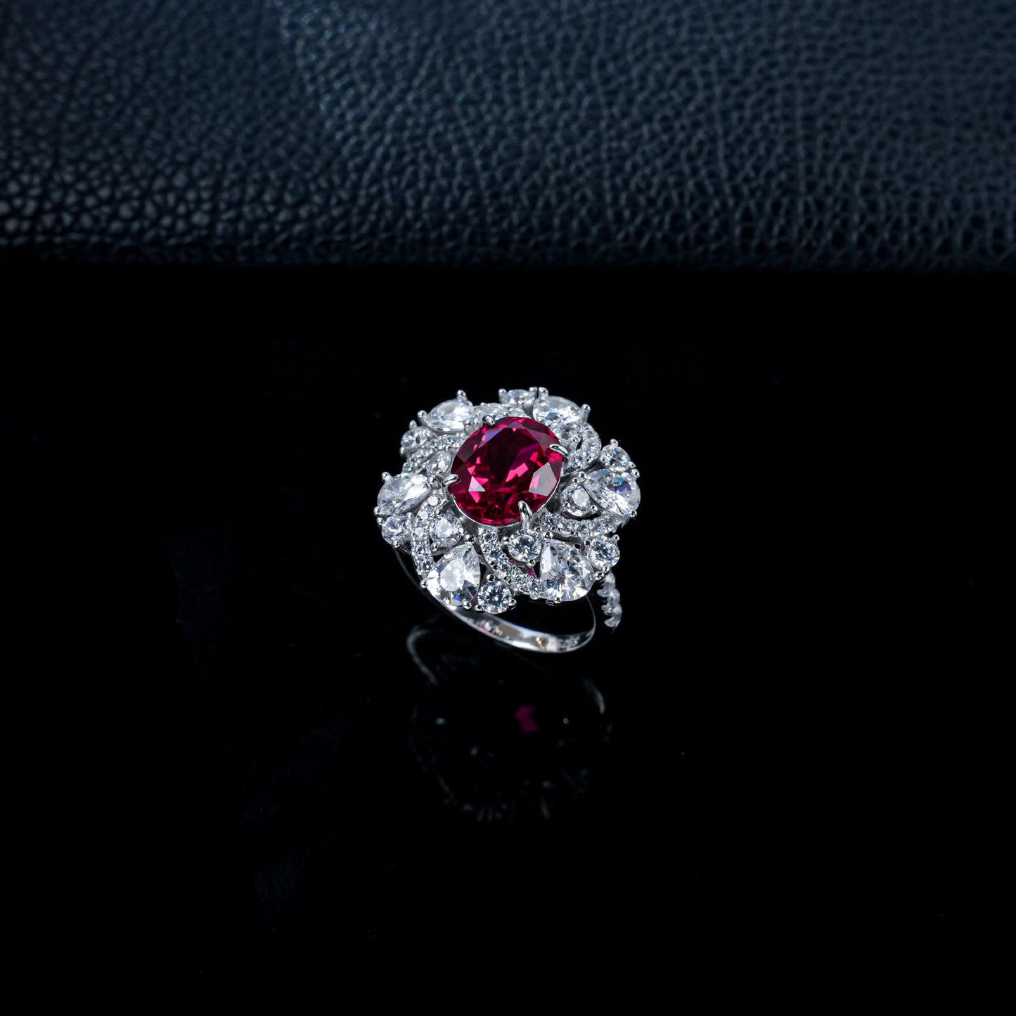 925 Sterling Silver Lab Ruby Ring, Premium Gift - Photo 2
