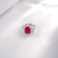 S925 Sterling Silver Lab Ruby Ring, Premium Anniversary Birthday - Photo 2