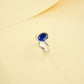 S925 Sterling Silver Lab Sapphire Ring, for Women - Photo 4