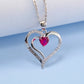 S925 Sterling Silver Lab Pigeon Blood Ruby Heart Pave Necklace, for Women - Photo 1