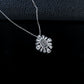 Flower Halo Pendant S925 Silver Pigeon Blood Ruby Centre Teardrop Stone Radiant Prong, Evening Gift - Photo 4
