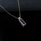 S925 Silver Rose Gold Long Sapphire Simple Geometric Pendant, White-Collar Versatile Accessory - Photo 3
