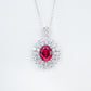 S925 Sterling Silver Lab Ruby Choker Necklace for Women, Versatile - Photo 2