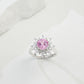 S925 Sterling Silver Gemstone Sunflower Halo Adjustable Open Ring, Versatile - Photo 1