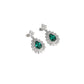 S925 Sterling Silver Lab Emerald Earrings, Simple Versatile Teardrop - Photo 1