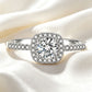 S925 Silver Square Halo Ring, Cushion Full Diamond - Photo 3